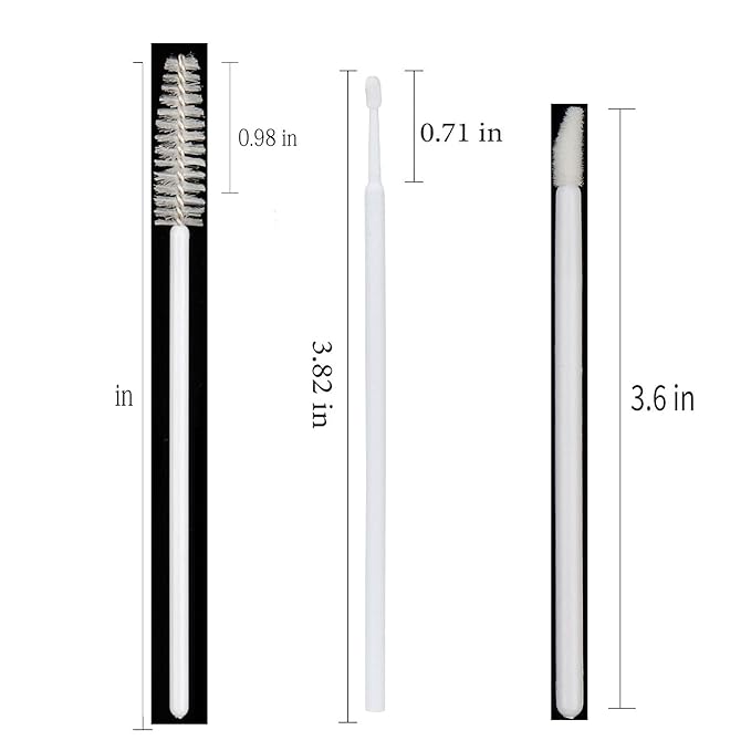 300 PCS Eyelash Extension Supplies Kit,Disposable Lash Spoolies Brushes Micro Swab Brushes Mascara Wand Lip Brushes for Eyelash Extension Tattoo Lipstick Applicatorr (White)
