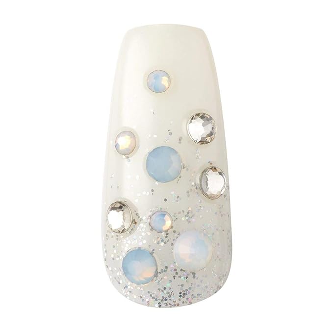 KISS Masterpiece One-Of-A-Kind Luxe Mani, Long Length, Premium Acrylic Fake Nails, Style “No.1”, with Pink Gel Nail Glue, Manicure Stick, Mini File, & 30 False Nails Including 12 Accent Nails