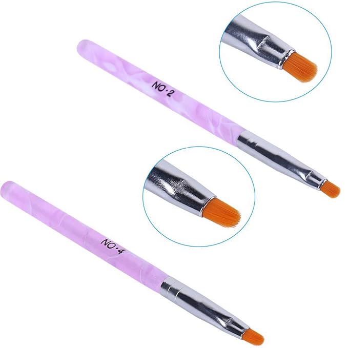 WOKOTO 14 Pcs Acrylic Nail Brush Set, UV Gel Nail Acrylic Brush Tips Builder Brush Nail Painting Brush Pen Nail Dust Brush 3d Nail Art Brush Nail Polish Brush Kit
