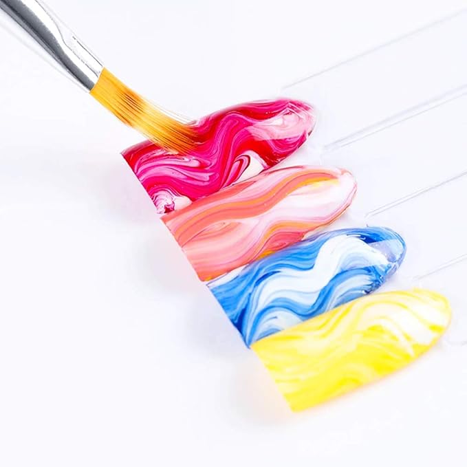 DANNEASY 5Pcs Ombre Nail Brush Nail Art Brushes Set Nail Ombre Brush Nail Pens Nail Gradient Brush Nail Design Kit Nail Art Tools