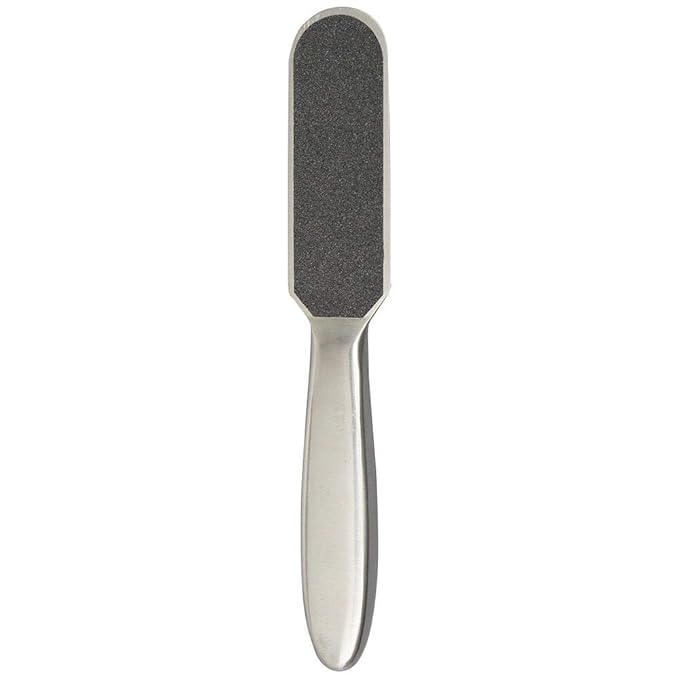 ForPro Professional Collection Stainless Steel Pedi File Kit - 100% Sanitizable Pedicure File for Heels and Feet - Includes Six Black 80 Grit and Six White 180 Grit Refill Strips- 8.5" L