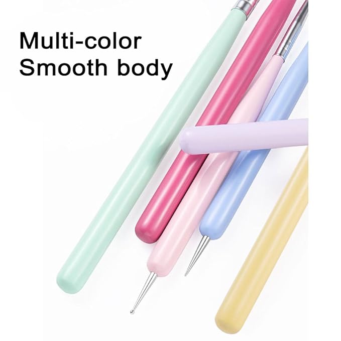 Nail Art Brushes 6Pcs - Painting, Liner, Dotting Pens for Salon