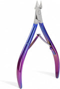 Cuticle Nipper, Polished Coated Durable Trimmer, Nail Clipper with Fine Edge, Comfort Grip Cuticle Cutter and Remover Tool Kit for Nail Care (Blue-1 PACK)