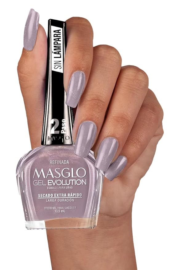 MASGLO Gel Evolution – Set of 3 Nail Polishes No UV/LED Lamp Needed, Fast-Drying, 12-Day Wear, 14-Free Formula, High-Gloss Finish, vegan (0.5 oz Each)