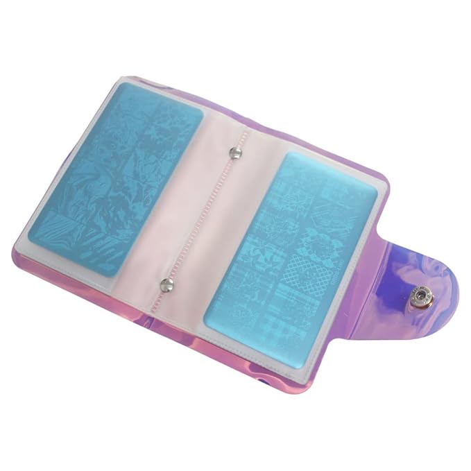 VNC 13pcs Nail Stamp Plates set 8 plate 2Stamper 2Scraper 1storage bag Nails Art Stamping Plate Scraper Stamper Set Leaves Flowerst Travel Patterns Nail plate Template Image Plate