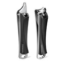 Nail Clippers Set, Ultra Sharp Nail Clippers for Men, Slanted Angled Ingrown Toenail Clipper and Curved Fingernail Clipper Cutters, Stainless Steel Finger Nail Clippers Adult
