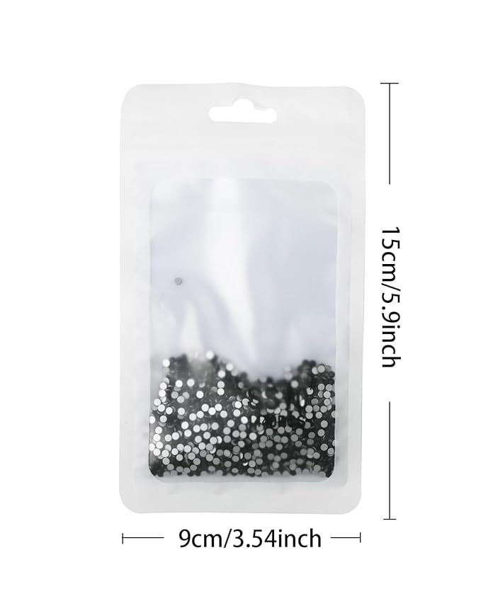 Flatback Glass Rhinestones,Bedazzler Gems 1440pcs Non Hot fix Rhinestones for Nail Charms Crafts Clothes Tumblers,Black,SS10