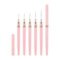 Metallic Liner Nail Art Brushes Set, Nail Art Pens, 5PCS Pink Color Nail Tools Liner Brush UV Gel Polish Painting Nail Design For Long Lines, Thin Details, Fine Drawing, Sizes 7/9/11/15/25mm