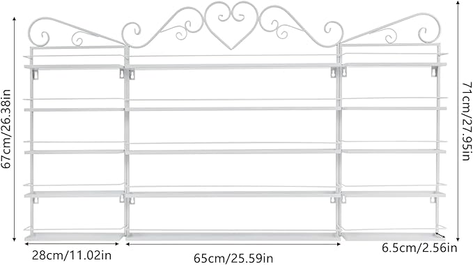 Nail Polish Rack Wall Mount, 5 Tiers Nail Polish Bottle Holder, 200 Bottles Organizer Shelf, Storage Display Holder for Home Salon Business Spa (White)