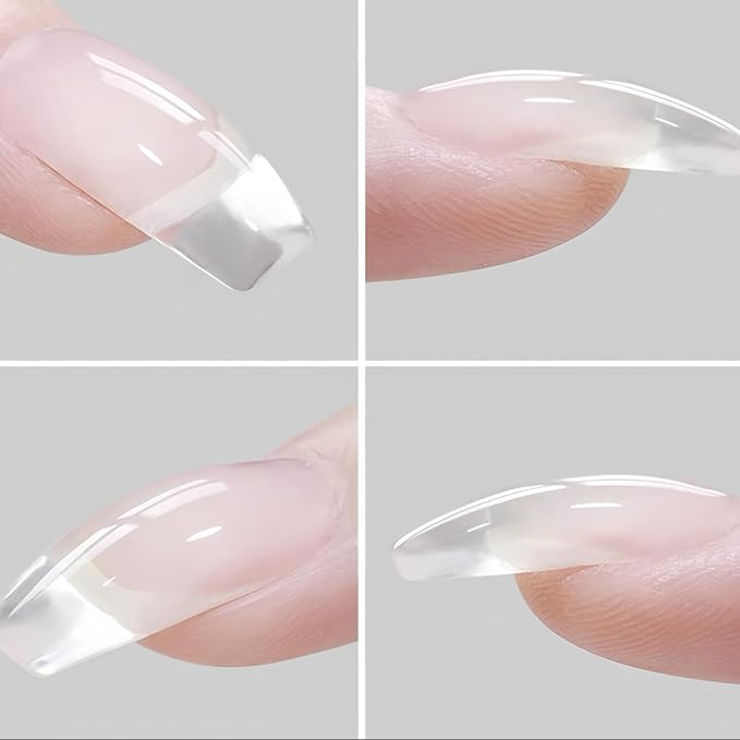 Vishine 2 Pcs Clear Builder Gel 8-in-One Clear Gel Builder for Nail Thickening Natural Nails Transparent Extension Hard Gel Polish Rhinestone Glue for Nail Art Base Coat Needed 16ml