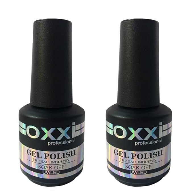 OXXI Professional SET 2in1 Rubber Base 15ml. + Rubber Top 15ml. / 0.5 fl oz Gel LED/UV Nail Polish Coat Soak Off Original