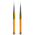 Nail Brushes Art Pen 2PCS, Gel Polish Painting Tools with Nail Extension Gel Builder, Salon at Home DIY Manicure (Gold-Liner#15mm)