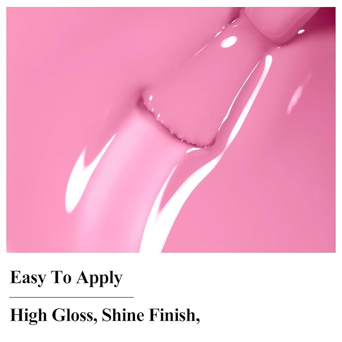 Nail Polish Light Pink Quick Dry Nail Lacquer Sheer Color, Regular Barbie Pink Fast Dry Fingernail Polish Bulk Non Gel Long-Lasting DIY Salon Valentine's Day Gift for Women
