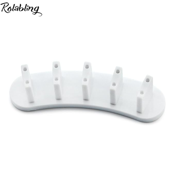 3pcs False Nail Art Tips Practice Display Stand Tool with 10 pcs False Nail Tips for Gel Nail Polish DIY Nail Training Tools (White)