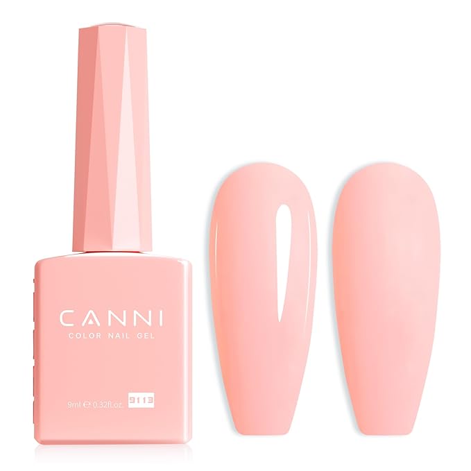 CANNI Light Pink Gel Nail Polish, 1Pcs Baby Pink Gel Polish Color High Gloss Soak Off U V Nail Manicure Salon DIY