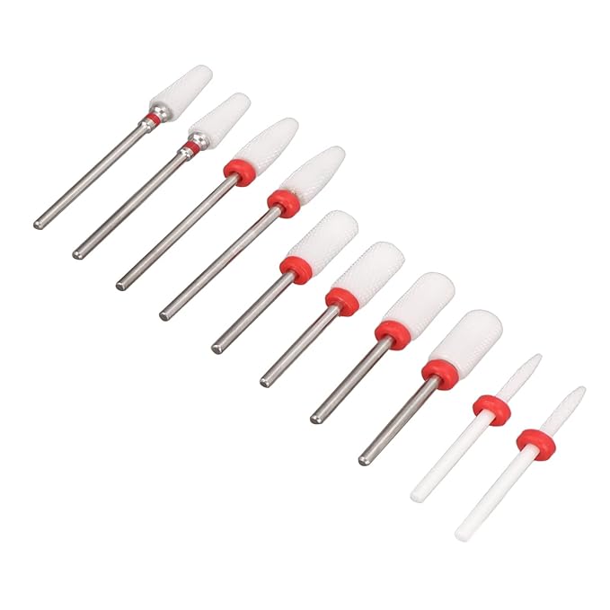 Nail Drill Bit Set Multi Roughness 10pcs Ceramic Nail Drill Bits with Storage Box for Home Use