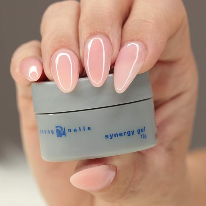 Young Nails Synergy Gel System, Foundation Gel - Builder Gel Base Coat, Superior Adhesion & Strength, Hard Gel Base Coat - Base Gel, Clear, 15g