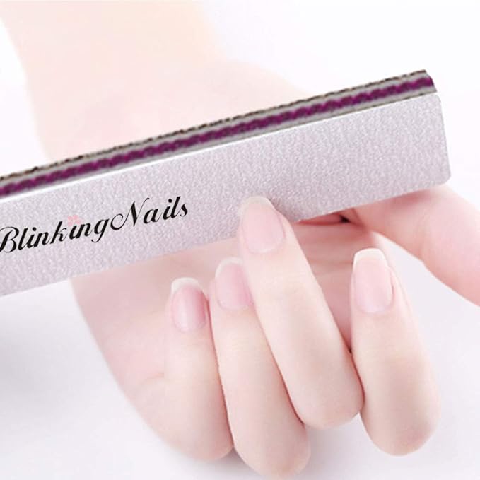 Nail File 180 240 Grit Professional Nail Files and Buffers for Natural Nails, Double Sides Washable Block Disposable Nail Buffer for Nail Art DIY or Nail Manicure Salon Pack of 10pcs
