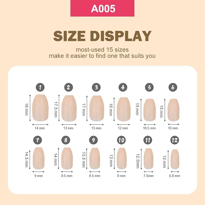 288 Pcs Press On Nails Short Coffin Fake Nails Press Ons Set Solid Color False Nails Full Cover Acrylic Glue on Nails Reusable Glossy Artificial Nail Kit for Women Girls Manicure 12 Color