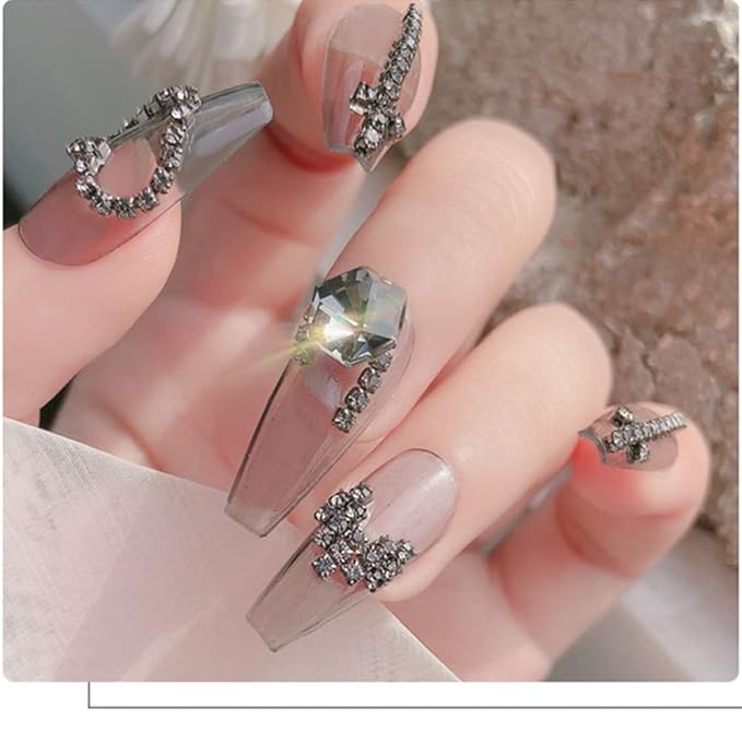 140 Pcs Crystals Rhinestones Set Nail Gems Pink Rhinestones Iridescent Clear Crystals Shiny Sharp Bottom Aurora 3D Nail Charms Nail Decorations for Nail Designs (colorful)