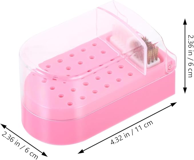 Beaupretty Nail Drill Bits Storage Case Clear Plastic Manicure Grinding Head Box Nail Polish Head Holder Manicure Tools Display Box for Nail Salon Supply