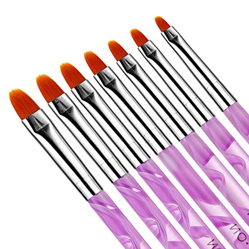 Yimart 7pcs UV Gel Nail Brush Nail Art Brush Nail Ar Pens Nail Brushes UV Gel Nail Polish Painting Drawing Brushes set Manicure Tools Set Kit