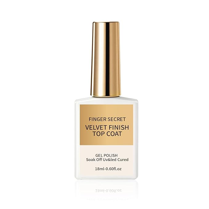 18ml/0.60floz Luxury Velvet Finish Matte Top Coat - Ultra-Smooth Gel Nail Polish Sealant with Golden-Grade Shine Lock, Matte Nail Art Essential for Salon-Quality DIY at Home.