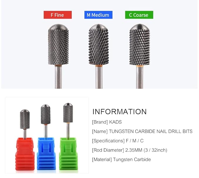 3 pcs Round Head Alloy Nail Drill Bits Manicure Drilling with 1 pcs Nail Drill Bit Storage Box For Electric Nail Drill Manicure Machine Nail Gel Polish Removal Nail Accessories Tool (Set)