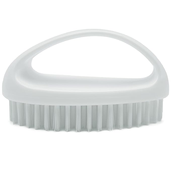 Hand and Nail Brush for Cleaning Fingernails Fingers Nylon Firm Stiff Bristles Heavy Duty Scrub Clean Brushes for Mechanics Gardeners, White, 1PC