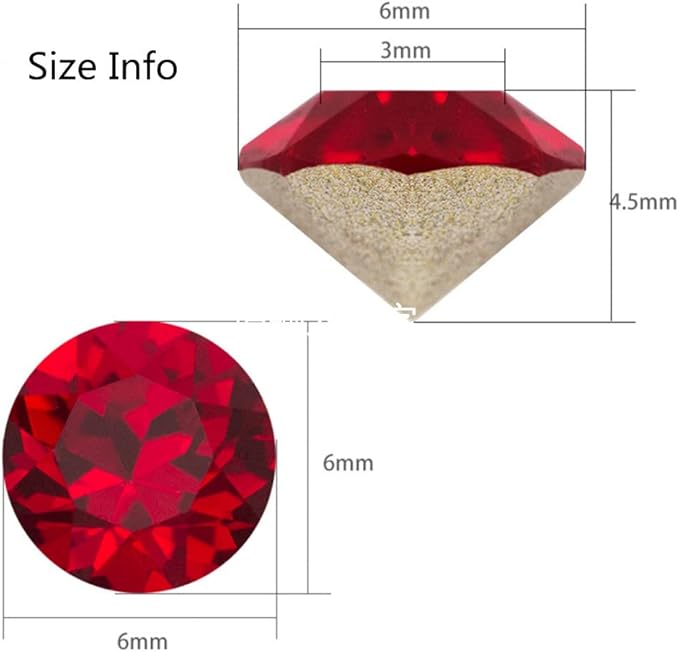 ChangJin 70PCS Mixed Colors K9 Crystals Point Back Rhinestones Round Fancy Stones for Nail Art (6mm 70PCS, Mixed Colors)