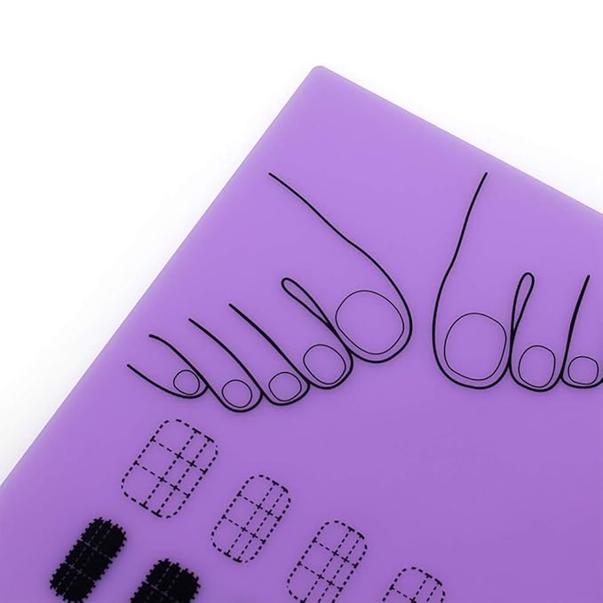 Nail Art Stamping Mat Silicone Workspace Stamping Plate Nail Polish Coloring Practice Pad Nail Sticker Guide Printing Transfer Table Cover Palette Tools Manicure Mat (B Type) (Purple)