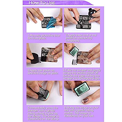 Mix 25Pcs Nail Art Stamping Template Full Cover Nail Template Manicure Print DIY Image Plate with Stamper Kit(A21-45)