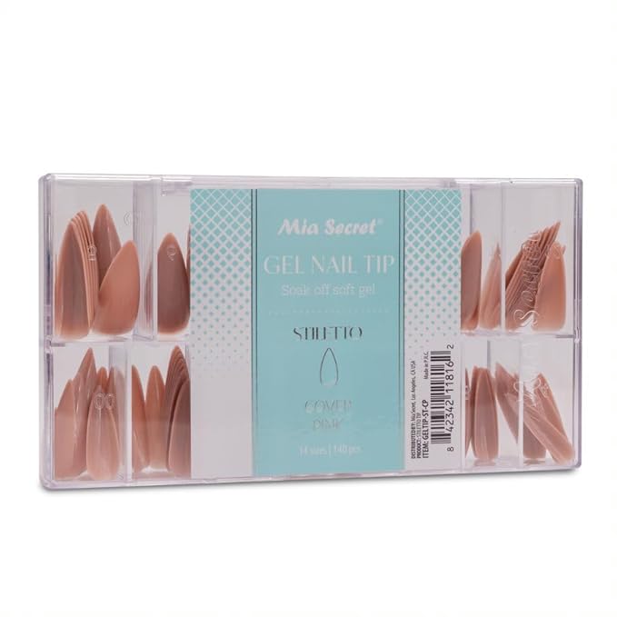 Pink Soft Gel Stiletto Nail Tips by Mia Secret Store
