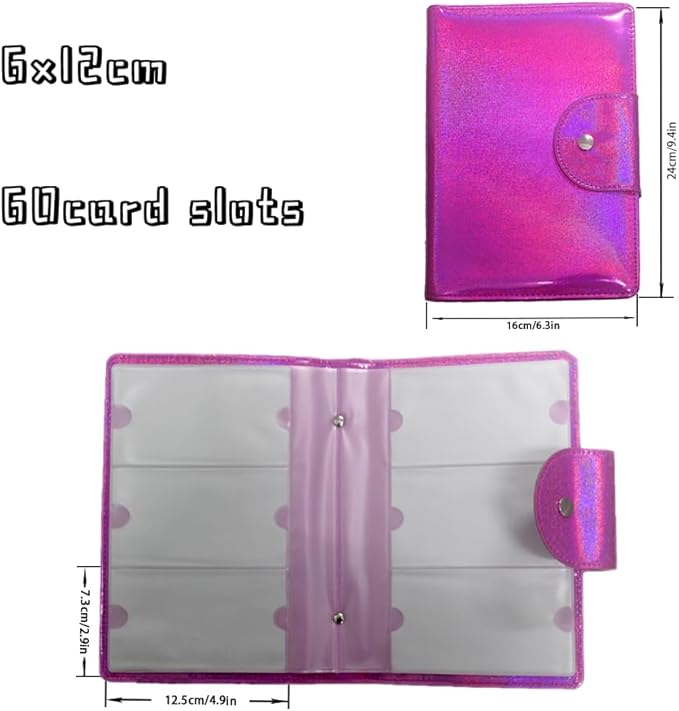 Finger Angel 60 Slots Nail Plates Holder Case Stamping Templates Organizer Retangel Nail Printing Molds Collection Manicure Tool Accessorie-6x12Cm Template Case Rose Red