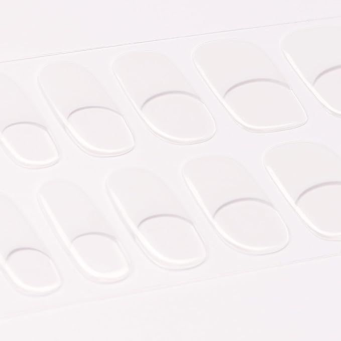 DANNI & TONI Semi Cured Gel Nail Strips Classic French (Crystal Frost) Sheer French Gel Nail Stickers with White Tips Glossy Nail Polish Wraps 28 Stickers