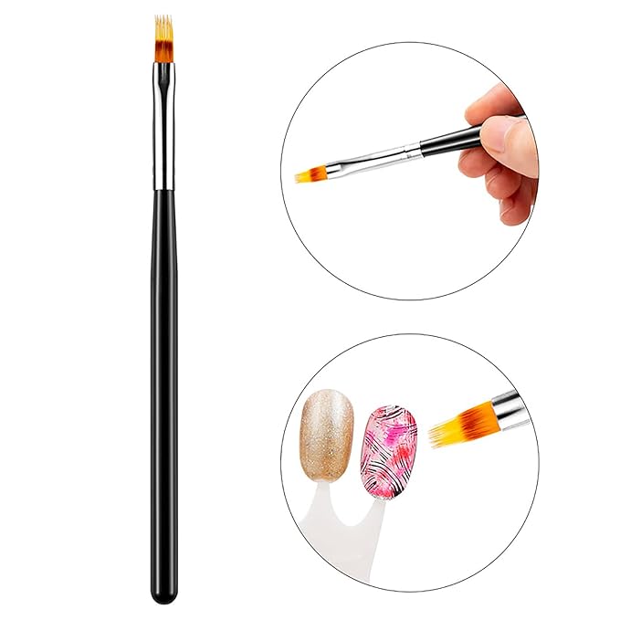 WOKOTO 8 Pcs Ombre Nail Brush Nail Art Brushes Set With 4 Nail Sponges Tips Ombre Brush For Gel Nails Gradient Nail Brushes For Ombre Acrylic Nail Art Liner Brushes Dotting Tools With Different Size