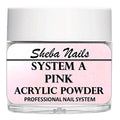 SHEBA NAILS System A Acrylic Nail Powder PINK- 4oz Jar