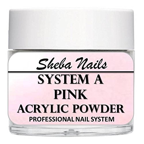 SHEBA NAILS System A Acrylic Nail Powder PINK- 4oz Jar