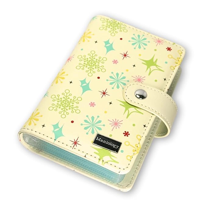 Maniology Mini Snowflakes Stamping Plate Organizer | Limited Edition Compact Holiday Nail Art Storage Case with 16 Top-Loading Semi-Sheer Pockets for Stamping Plate Protection