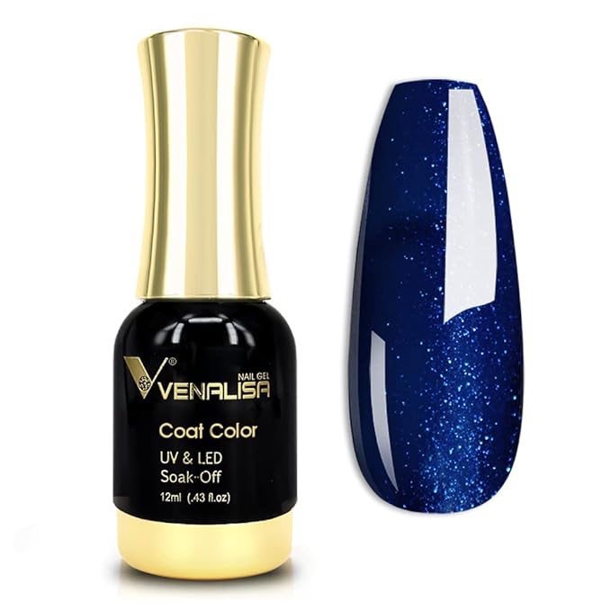 VENALISA Royal Blue Gel Nail Polish, 12ml Dark Blue Gel Polish Navy Color Soak Off UV LED Nail Gel Polish Nail Art Starter Manicure Salon DIY at Home, 0.43 OZ