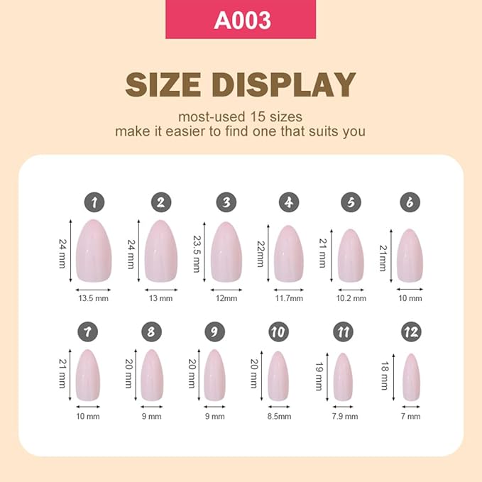 288Pcs Press On Nails Short Almond Fake Nails Solid Color False Nails Press Ons Set Full Cover Acrylic Glue on Nails Reusable Glossy Artificial Nail Kit for Women Girls Nail Art Decoration 12 Color