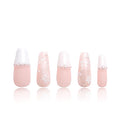 LOVFUL Press on Nails Soft Memory | Handmade with Full Covered Crystals | Reusable Fake Nails | Coffin Classic Regular 1.3 in | H276-L