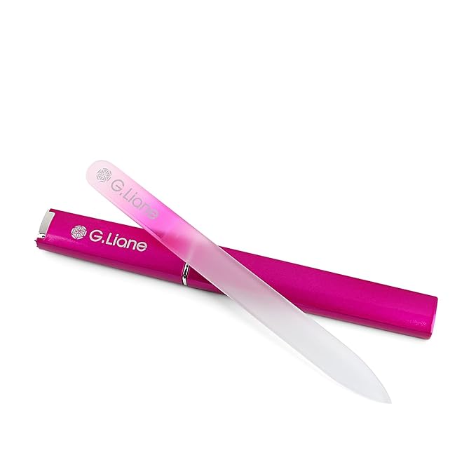 Crystal Nail File Set–Professional Nail File Manicure Pedicure Kit for Natural Nails Acrylic Nails Gels Nails Manicure Tools for Home and Salon(Rainbow Pink)