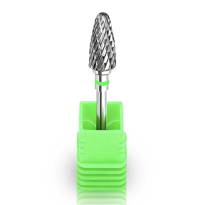 Fantexy 3/32" Carbide Nail Drill Bit - Remove Acrylic Hard Gels Quickly and Safely,Professional Cone Tungsten Drill Bits Set Nail File Acrylic for Manicure,Pedicure,Cuticle Cleaner (Coarse - C)