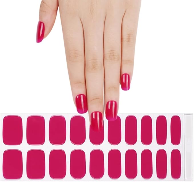20pcs Semi Cured Gel Nail Strips Salon Quality DIY Wraps UV Light Required
