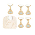 Magnetic Nail Tip with Nail Art Practice Stand Base - Alloy Magnets Holder/ Marble Base for Nail Art Display 5+1Pcs (Beige)
