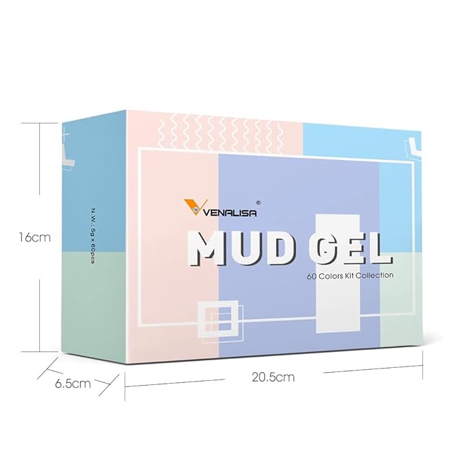 VENALISA 60 Colors Mud Gel Paint Nail Kit with Color Card Painting Drawing Nail Brush,Gel Nail Polish for Nails Art Whole Set Starter Manicure Nail Art Design Salon DIY at Home