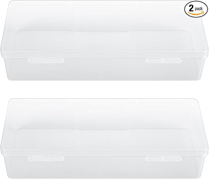 2Pcs Transparent Storage Boxes For Nail Tool Professional Pedicure Manicure Tools Set Plastic Nail Art Tool Box Storage Case Nail Supplies (White)