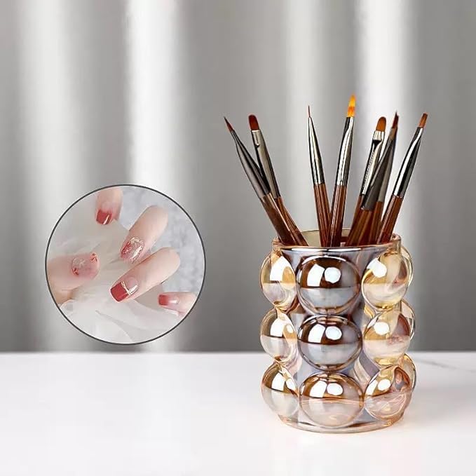 9Pcs Nail Art Brushes Nail Art Tool Set Striping for Long Lines Nail Drawing Pen For Nail Design Brushes for Gel Polish Clean Up Brushes 3D Nail Art Decorations for Women Girls DIY Manicure, Brown
