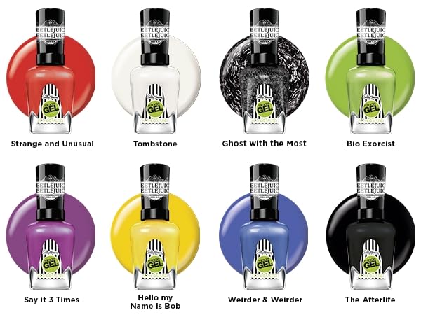 Sally Hansen Miracle Gel Beetlejuice Salon Quality Nail Polish | Gel-Like Formula, Two-Step System, No UV Light Needed, Long Lasting | Opaque, Glossy | 933 Weirder & Weirder | Violet Blue Nail Polish